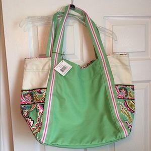 Vera Bradley Colorblock Canvas Tote NWT
