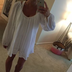 Calypso white cotton beach coverup sz 1