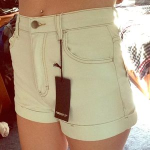 High-waisted white denim shorts brand new!