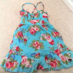 Blue floral kids dress