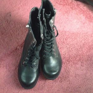 Black combat boots
