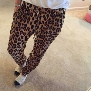 Zara animal print silky harem pants