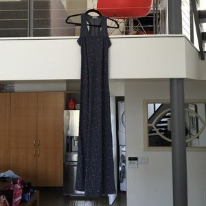 Alternative grey spotted racerback maxi dress