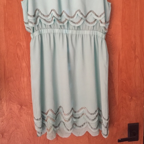 Gianni Bini Teal Beaded Dress - Picture 2 of 4