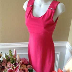 Hot Pink Dress with Zippers