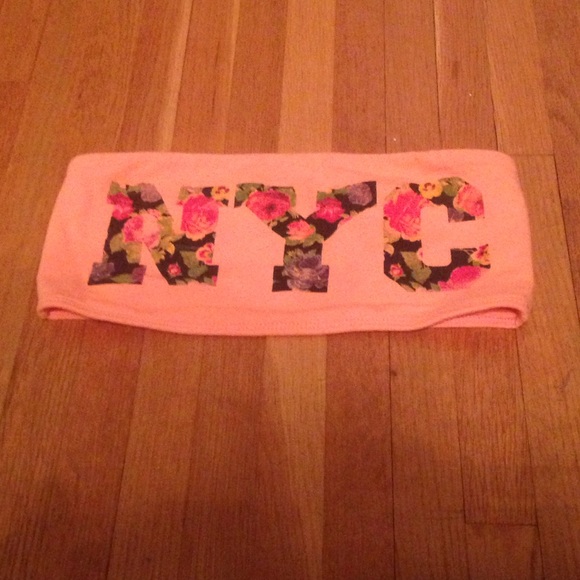 NYC floral peach colored bandeau