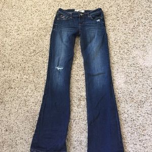 Destroyed dark wash Hollister jeans
