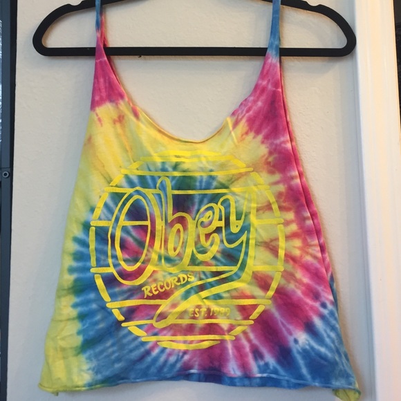 Obey tie dye tank top