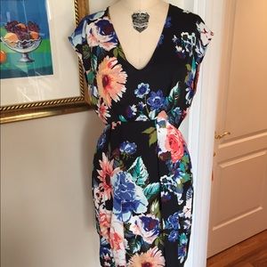 H&m hm floral silky summer dress flower size 10