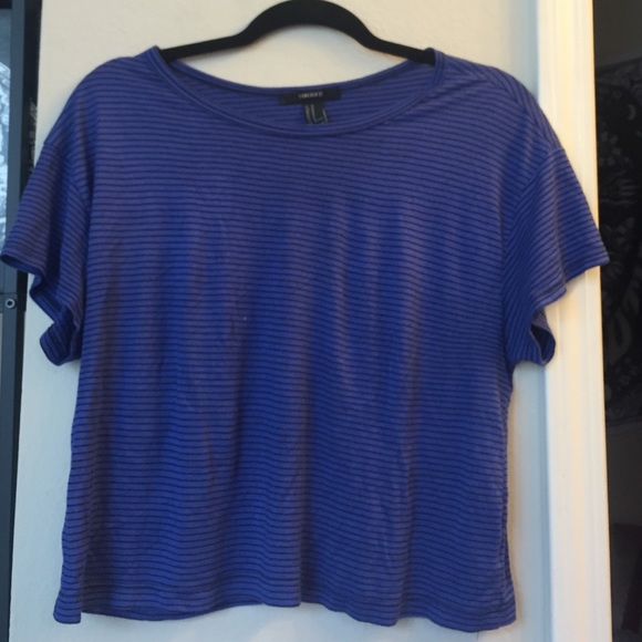 Blue and black crop top