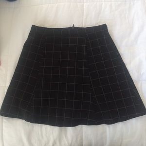 American Apparel Black and White Grid Skirt