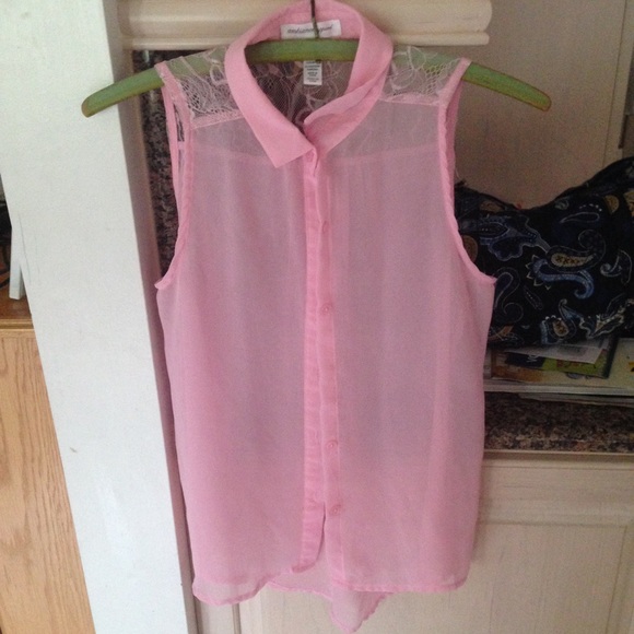 pink button up blouse