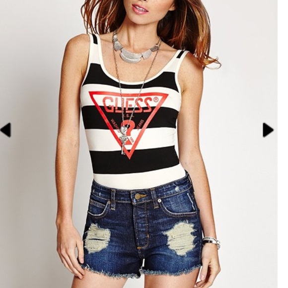 Guess triangle striped bodysuit