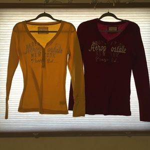 Aeropostale Long Sleeve Shirt Bundle