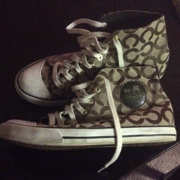 Brown coach high tops