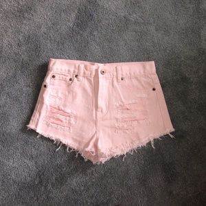 Light pink high waisted shorts