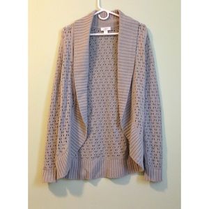 Gray open front boyfriend cardigan
