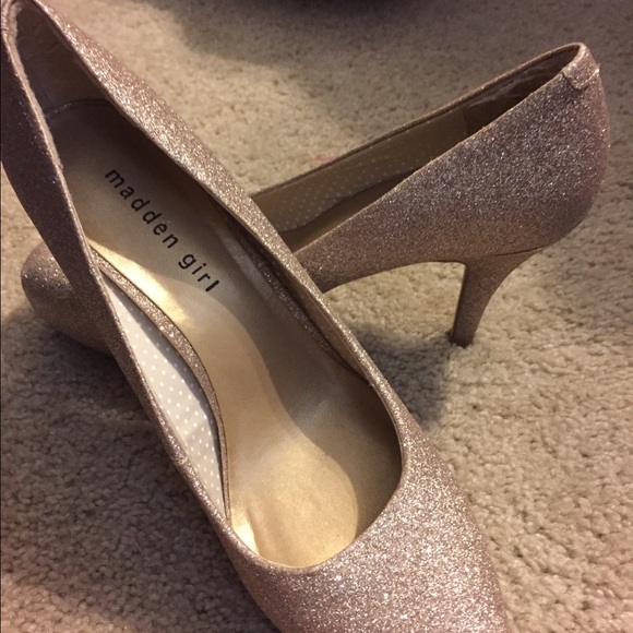 gold madden girl heels