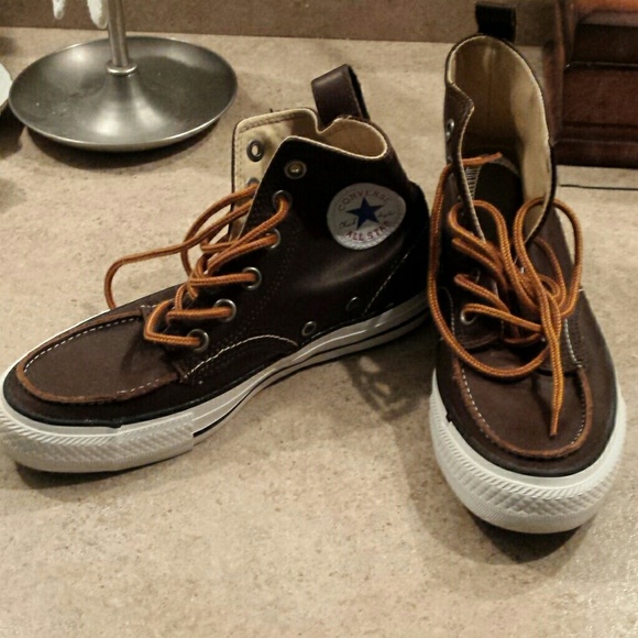 Converse Shoes - RARE!! High Top Leather Chuck Taylors.