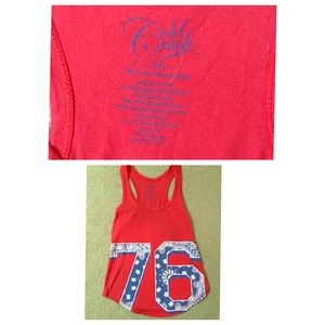 Red and blue tank top
