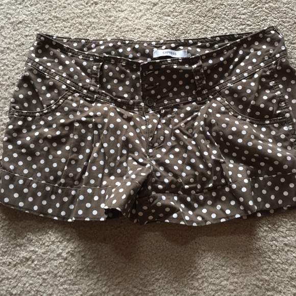 Express Brown Polka Dot Shorts Size 8