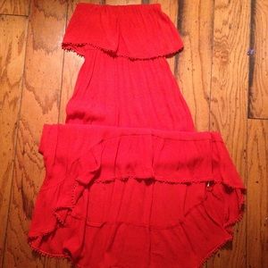 Forever 21 rust orange/red hi-low dress