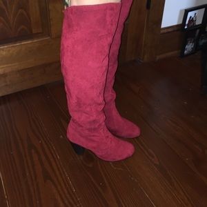 Knee High Red Boots