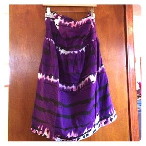 Plus Size Strapless Purple Dip-Dye Dress