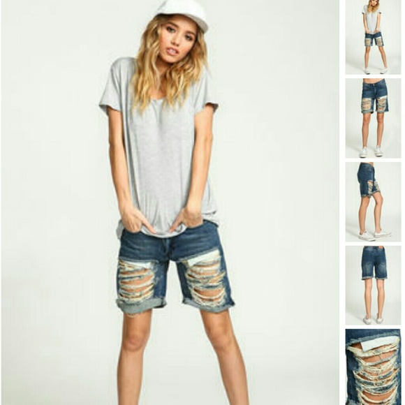 Dark wash distressed boyfriend shorts*SOLD*