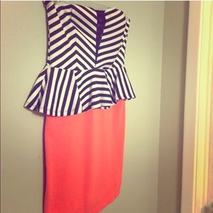 Striped color block dress