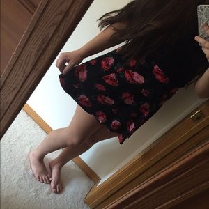Floral print skater skirt