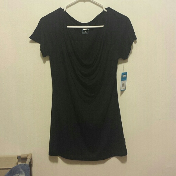 Draped black shirt NWT - Picture 2 of 3