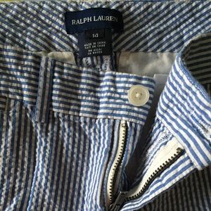 Crop seersucker pants