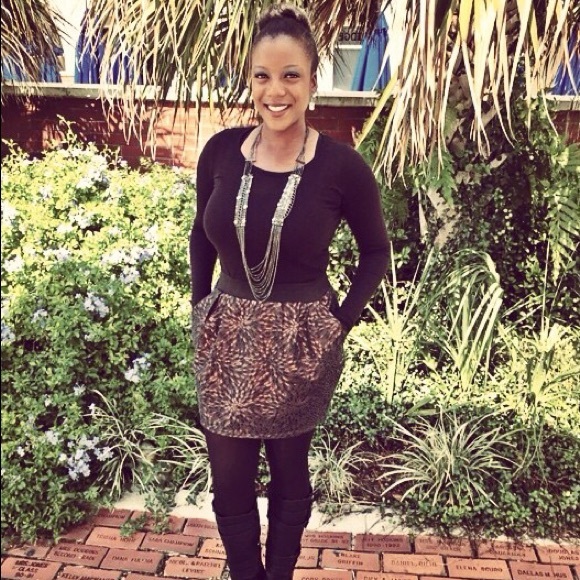 Shimmery black and brown mini skirt