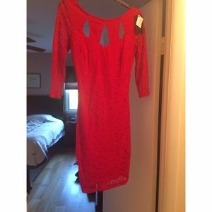 Red lace dress