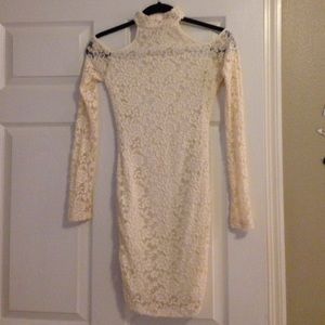 Tobi lace long sleeve cut out shoulder dress