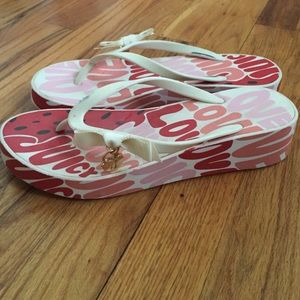 Juicy Couture wedge flip flops. Size 8