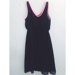 Black Dress with Pink Outline