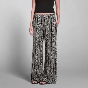 PATTERN WIDE LEG FLARE PANTS