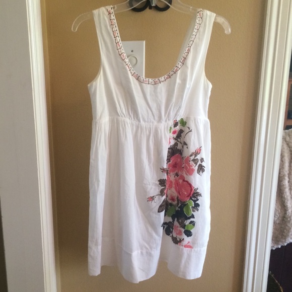 F21 White Embroidered Cotton Dress