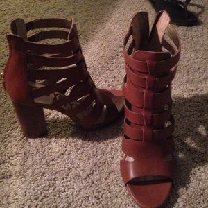 Leather high heels