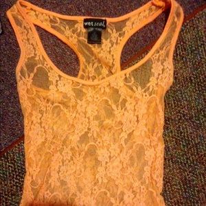 Orange lace shirt