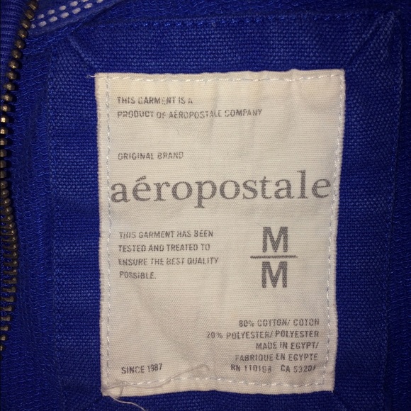 Aeropostale blue zip up sweater with no hood - Picture 2 of 2
