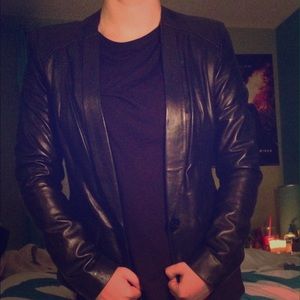 Black leather jacket