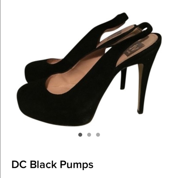 4 inch black suede pumps