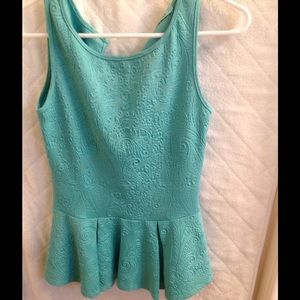 Green peplum top