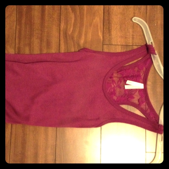 A tank top with a lace back