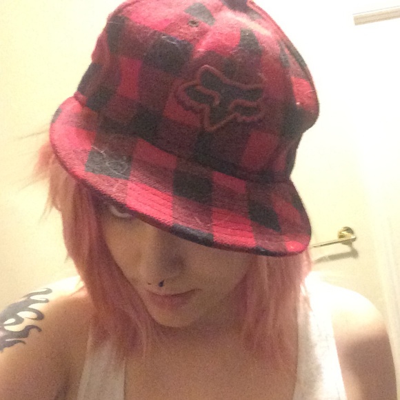 Red plaid fox Flat bill