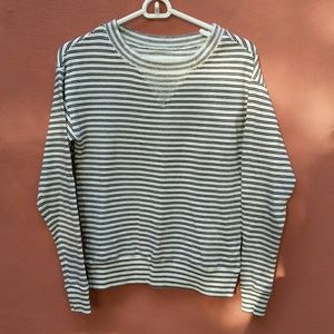 madewell b&w stripe sweatshirt