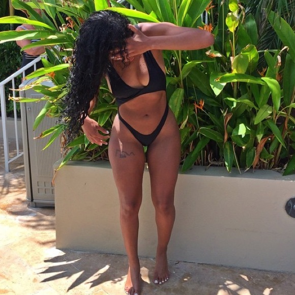 New black one piece swimsuit